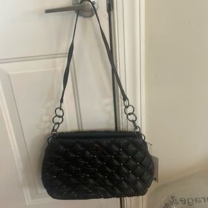Net black Gilda Paris waffle quilted handbag